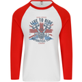 British Motorcycle Club Live to Ride Biker Mens L/S Baseball T-Shirt White/Red