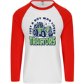 Just a Boy Who Loves Tractors Farmer Mens L/S Baseball T-Shirt White/Red