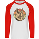 A German Shepherd Dad Mens L/S Baseball T-Shirt White/Red