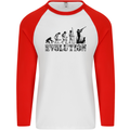 Evolution of a Hunter Funny Hunting Hunt Mens L/S Baseball T-Shirt White/Red