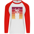 A Llama Wearing Shades Mens L/S Baseball T-Shirt White/Red