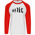 Funny Child to Mother Evolution Mothers Day Mens L/S Baseball T-Shirt White/Red