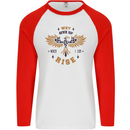 Rising Pheonix Motivational Message Quote Mens L/S Baseball T-Shirt White/Red