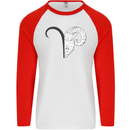 Aries Goat Head Star Sign Mens L/S Baseball T-Shirt White/Red