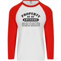 Property of My Awesome Girlfriend Funny Mens L/S Baseball T-Shirt White/Red