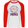 Funny Halloween Alcohol Vodka Spirit Ghost Mens L/S Baseball T-Shirt White/Red