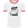 Cappybara Dont Worry Be Cappy Mens Ringer T-Shirt White/Red