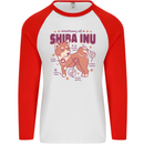 Shiba Inu Anatomy Mens L/S Baseball T-Shirt White/Red