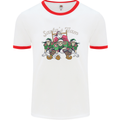 Santa American Football Team Christmas Xmas Mens Ringer T-Shirt White/Red