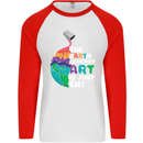 The Earth Without Art Is Just EH Artist Mens L/S Baseball T-Shirt White/Red