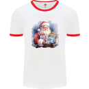 Traditional Santa Christmas Design Xmas Mens Ringer T-Shirt White/Red