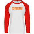 Coffee Periodic Table Chemistry Geek Funny Mens L/S Baseball T-Shirt White/Red