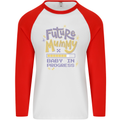 Future Mummy New Baby in Progress Pregnancy Mens L/S Baseball T-Shirt White/Red