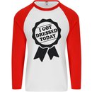 I Got Dressed Today Antisocial Funny Gamer Mens L/S Baseball T-Shirt White/Red