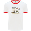Branch Manager Funny Dog Walking Dad Mens Ringer T-Shirt White/Red