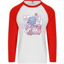 Vegetarian Animals Vegan Mens L/S Baseball T-Shirt White/Red