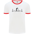 Paddleboarding ECG Paddleboard Pulse Mens Ringer T-Shirt White/Red