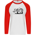 Rhino Ecology Rhinoceroses Mens L/S Baseball T-Shirt White/Red