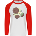 Funny Kiwi Fruit Bird Mom Dad Mens L/S Baseball T-Shirt White/Red