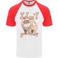 Pomeranian I Don't Give a Fluff Funny Dog Mens S/S Baseball T-Shirt White/Red