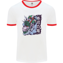 Sushi Dragon Mens Ringer T-Shirt White/Red
