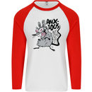 Funny Anxious Rat Anxiety Mens L/S Baseball T-Shirt White/Red