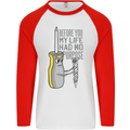 Screwdriver Funny Carpenter Electrician DIY Mens L/S Baseball T-Shirt White/Red