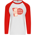 This Teacher Needs Coffee Funny Teaching Mens L/S Baseball T-Shirt White/Red