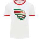 Curled Suriname Flag Suriname Day Football Mens Ringer T-Shirt White/Red