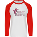 Keep It Shrimple Funny Shrimp Prawns Mens L/S Baseball T-Shirt White/Red