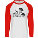 Powered Paragliding Evolution Paraglider Mens L/S Baseball T-Shirt White/Red