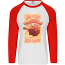 Stay Trippy Little Hippy Magic Mushroom LSD Mens L/S Baseball T-Shirt White/Red