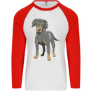 A Coonhound Dog Mens L/S Baseball T-Shirt White/Red