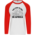 The Five Wild Animas to See in Africa Mens L/S Baseball T-Shirt White/Red