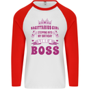 Sagittarius Girl Birthday 21st 30th 40th 50th Mens L/S Baseball T-Shirt White/Red