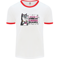 Husky Alaskan I Dont Like People Mornings Mens Ringer T-Shirt White/Red