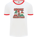 Three Christmas Gnomes Funny Xmas Mens Ringer T-Shirt White/Red