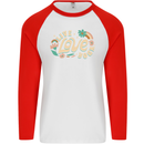 Live Love Yoga Mens L/S Baseball T-Shirt White/Red