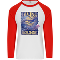 Diver Same Planet Different World Mens L/S Baseball T-Shirt White/Red