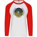 Ukraine Bodybuilding Flag Gym Training Spartan Mens L/S Baseball T-Shirt White/Red