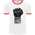 Hope for Equality Black Lives Matter LGBT Mens Ringer T-Shirt White/Red