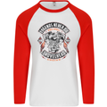 Legends Never Die Biker Motorbike Mens L/S Baseball T-Shirt White/Red