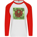 St Patricks Day Ginger Beard Lucky Charm Mens L/S Baseball T-Shirt White/Red
