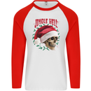 Jingle Hell Funny Christmas Skull Xmas Mens L/S Baseball T-Shirt White/Red