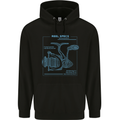 Reel Specs Fishing Fisherman Mens 80% Cotton Hoodie Black