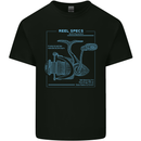 Reel Specs Fishing Fisherman Mens Cotton T-Shirt Tee Top Black