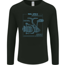 Reel Specs Fishing Fisherman Mens Long Sleeve T-Shirt Black