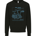 Reel Specs Fishing Fisherman Mens Sweatshirt Jumper Black