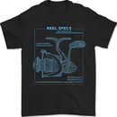 Reel Specs Fishing Fisherman Mens T-Shirt 100% Cotton Black