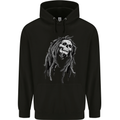 Reggae Music Skull Jamaica Mens 80% Cotton Hoodie Black